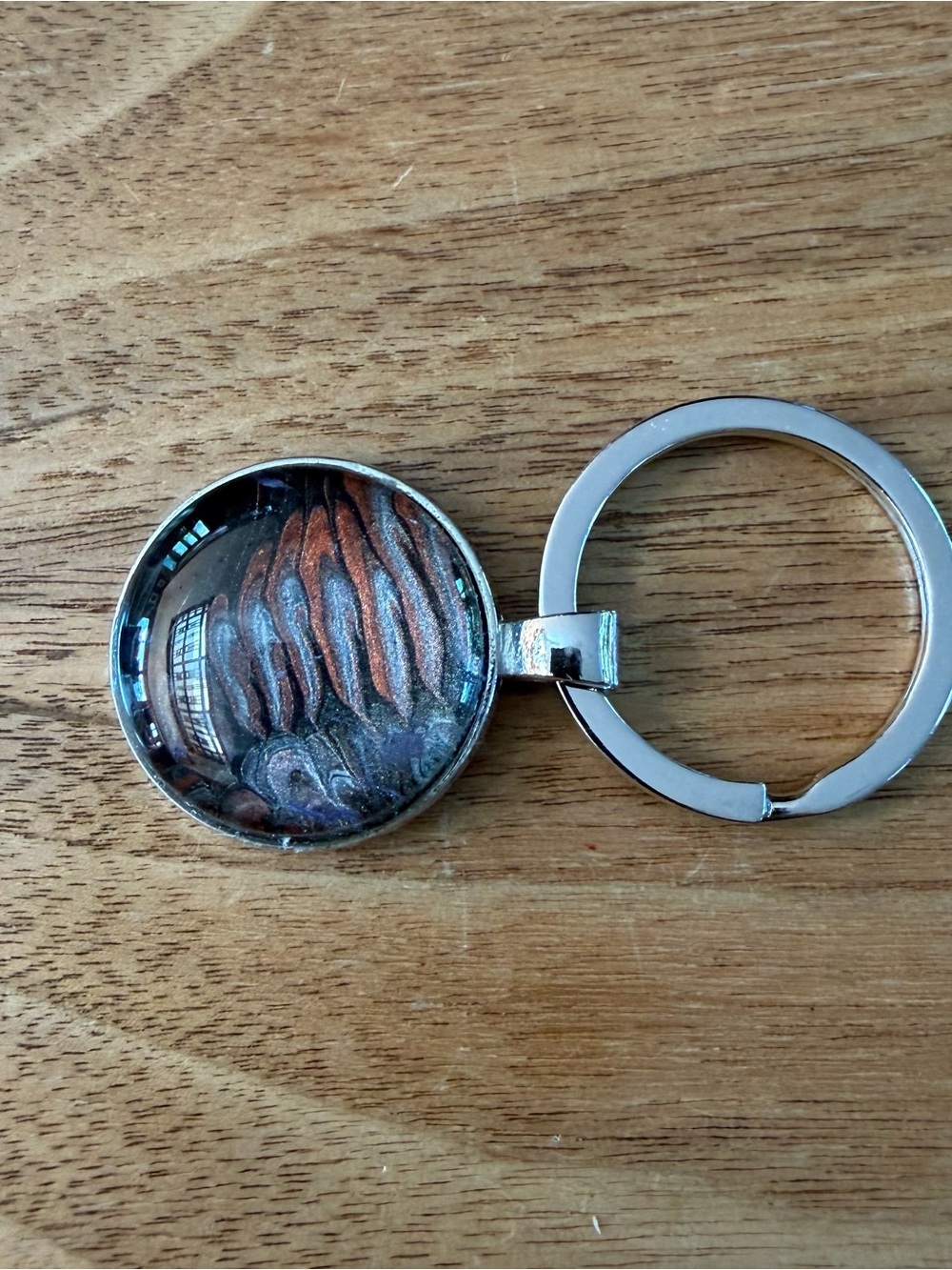 Metallic abstract resin Keychain
